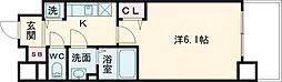 プレサンス新神戸駅前 1Kの間取図画像