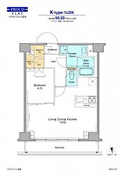プラウドフラット浅草 8階1LDKの間取り