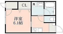 JR豊肥本線 光の森駅 徒歩21分の賃貸アパート 1階1Kの間取り