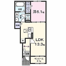 ハウスカ 1LDKの間取図画像