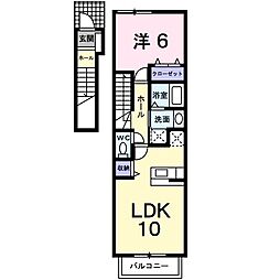 サニーグランツA 1LDKの間取図画像