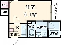 ルミエール栄橋 1Kの間取図画像