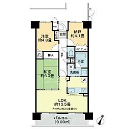 ライオンズマンション立町 5階2SLDKの間取り