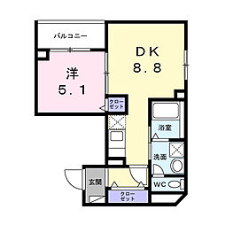 ジョリエメゾン千石 4階1DKの間取り