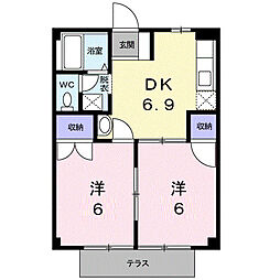 ニューシティポエム 2DKの間取図画像