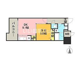 キルンズ博多駅南 1LDKの間取図画像