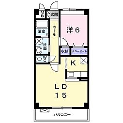 ヴェルセア 3階1LDKの間取り