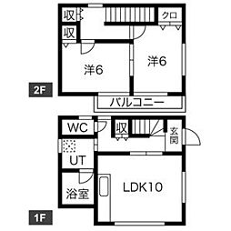 ソレア 1階2LDKの間取り