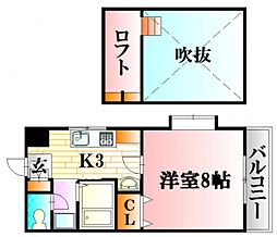 ベルドミールI 4階1Kの間取り