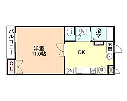 コーポ茜　Ａ棟 3階1DKの間取り