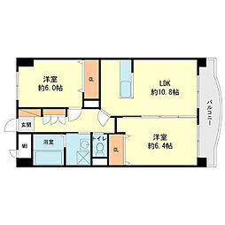 ホープ花屋敷 2LDKの間取図画像