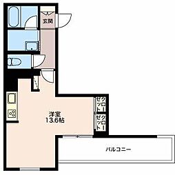 エルビエント 205 2階ワンルームの間取り