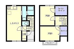 ハイム四季3A 2LDKの間取図画像