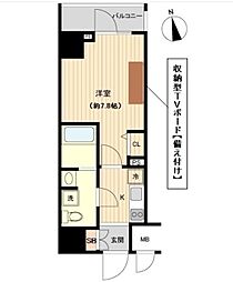 オーキッドレジデンス上野 13階1Kの間取り