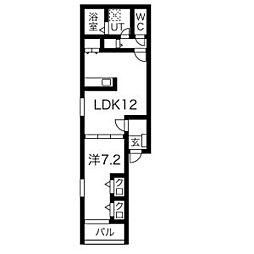 Premier 1階1LDKの間取り
