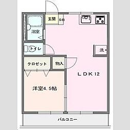 メゾンいしかわ 1階1LDKの間取り