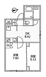 アルティザ新宿落合ソノリテ 2DKの間取図画像