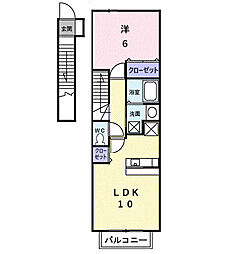 クレマチス2 1LDKの間取図画像