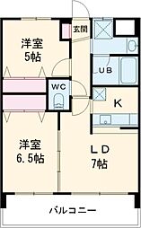 グランドパレスNS-77 4階2LDKの間取り