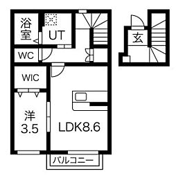 Maison Ruinart(メゾン ルイナール) 2階1LDKの間取り