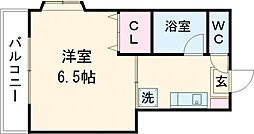 JR豊肥本線 東海学園前駅 徒歩14分の賃貸アパート 4階1Kの間取り