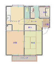 エムケー21 1階2DKの間取り