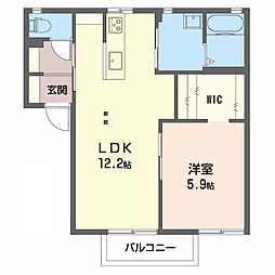 レーベン Ａ 1階1LDKの間取り