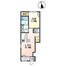 エスポアメゾンM 1階1LDKの間取り