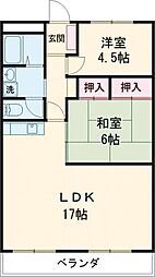 EXCREAサクラバシ 2LDKの間取図画像
