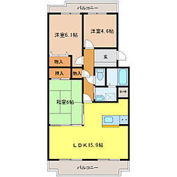 セルサス・コロク 4階3LDKの間取り