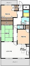 第3光ハイツ 1階3LDKの間取り