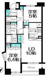 パークキューブ京王八王子2 2LDKの間取図画像