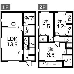 Grandir木更津I棟 1階3LDKの間取り