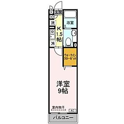 メゾンヴェルデ 1階1Kの間取り