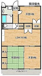 アメニティー東津田2 3LDKの間取図画像