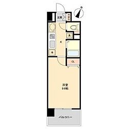 レジディア榴岡公園 9階1Kの間取り