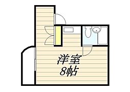 メゾン雅 4階ワンルームの間取り