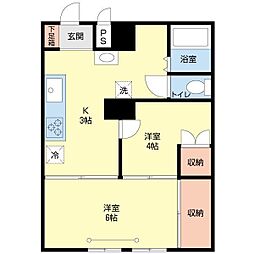 プラザビル 10階1SKの間取り