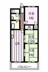 ＫＮグランドハイツ 2階3LDKの間取り