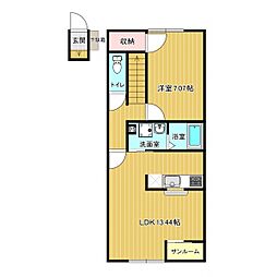 ネクストステージ 2階1LDKの間取り