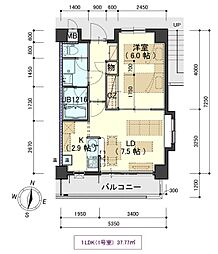 プラッツ木町 401 4階1LDKの間取り