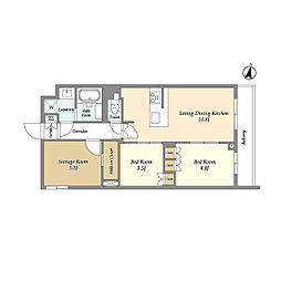アジールコート練馬中村橋 2階2SLDKの間取り