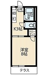 シャトル日比野 1階1Kの間取り