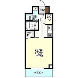 IRMSIII 4階1Kの間取り