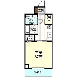 IRMSIII 5階1Kの間取り
