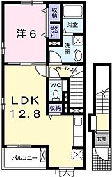 ウッドストック 1LDKの間取図画像