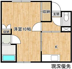 伊藤アパート 2階1Kの間取り