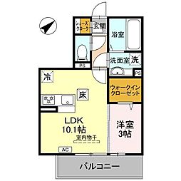 上毛電気鉄道 中央前橋駅 徒歩6分の賃貸アパート 1階1LDKの間取り