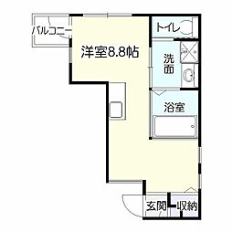 ルヴェル天保山 7階ワンルームの間取り