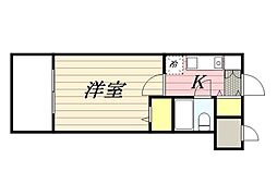 ラ・レジダンス・ド・シャルール 3階1Kの間取り